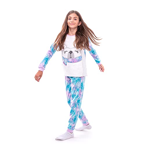 Sleep On It Girls 2-Piece Novelty Sherpa Fleece Plush Pajama Pant Set (Winter White, 10-12, Numeric_10) #TOP1