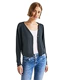 Street One Strickjacke mit V-Ausschnitt und Knopfleiste im Leinen Look