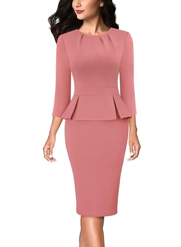 Image of VFSHOW Womens Peplum Work Business Office Church Bodycon Sheath Dress