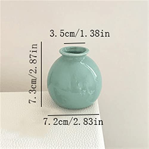 Petit vase en céramique bleue pour fleur séchée et déco hydroponique table
