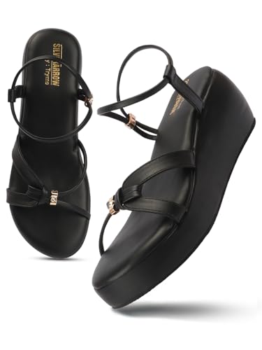 Image of SilverArrow Womens Velmora Comfortable Stylish Wedge Heel Sandals for Women Trendy Open Toe Flats