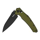 Kershaw Bareknuckle Folding Pocket Knife, 3.5 inch Magnacut Blade, Olive Handle, Duralock Locking Mechanism, Made in the USA