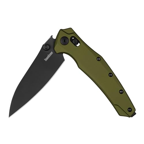 Kershaw Bareknuckle Folding Pocket Knife, 3.5 inch Magnacut Blade, Olive Handle, Duralock Locking Mechanism, Made in the USA