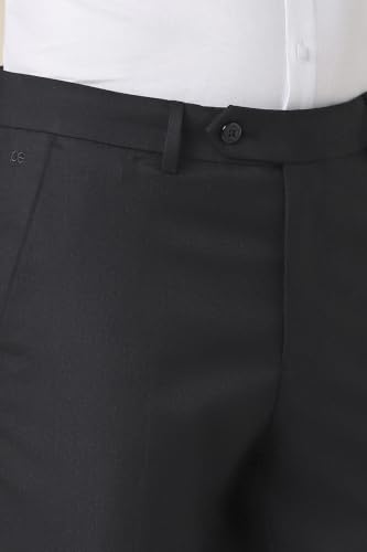 Image of Peter England Men Mid Rise Slim Fit Premium Flat Front Formal Trouser