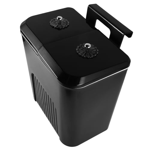Caneca de basura rectangular de plástico con doble compartimento negro