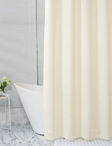 Image of AmazerBath Plastic Shower Curtain Liner, 36 x 72 Inches Beige PEVA Heavy Duty Thick Bathroom Plastic Shower Curtains with Clear Stones and 6 Grommet Holes