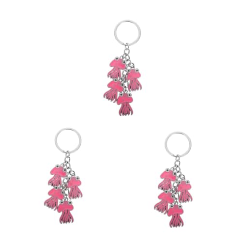 Jellyfish Keychain Key Accesorios para automóviles Cho Gadgets CAR ACCESORIOS LINDOS ACCESORES DE CAR CASA CLAVE Rings para llaves de la llave Caqueta de la llave del tema Animal del llavero Rosa rosa