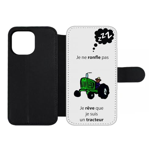 L'étui cuir pour iPhone 15 Pro Max qui protège des chutes avec humour et style agricole