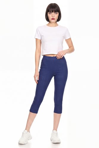 Image of Leggings Depot Women's Cotton Blend Stretch Pull-on Jeggings Casual Pants with Pockets (Available in Plus Size)
