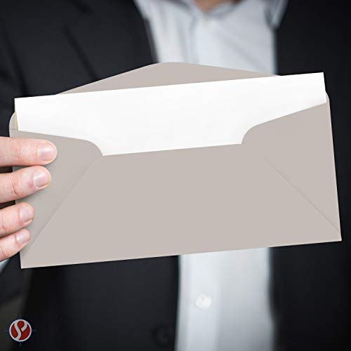 Premium-Pastel-10-Business-Envelopes--Great-for-Holiday-Office-Invoices-Letters-Mailings-4-18-x-9-12-Inches-50-per-Pack-Gray