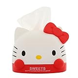 Kawaii Red Kitty Tissue Box Cover, Dispenser & Desk Decoration for Living Room, Bedroom, Office & Car