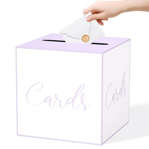 White and purple card box
