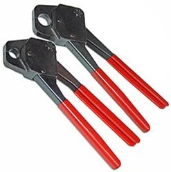 Set of 2 Pex Crimping Crimper Angle Tools 1/2" and 3/4" for Copper Rings with Gonogo