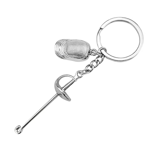 Fencing Keychain with Sabre - Metal Keyring Pendant for Fencers, Sports Lovers | Collectible Present for Working, School, Travel, Camping, Business Trips