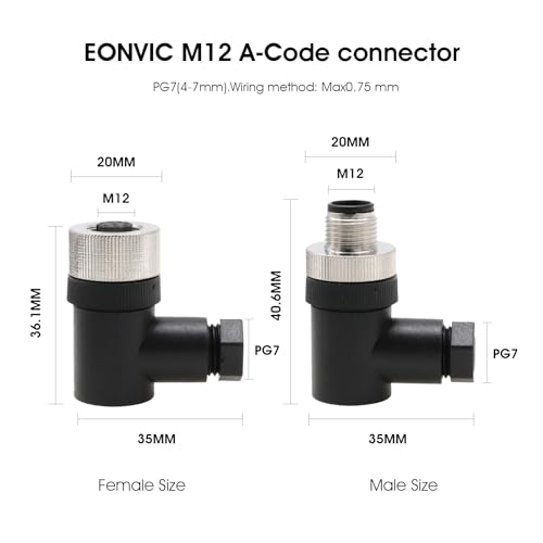 Image of M12 8 Pin Female A Code Sensor Aviation Plug Industrial Circular Connector Waterproof IP67 Right Angle 12mm Connector Plug Cable Adapter