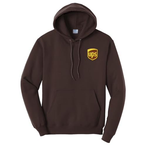 BestSyracuse UPS Side Chest Embroidered Dark Brown Hoodie Sweatshirt (US Alpha Medium Regular Regular)
