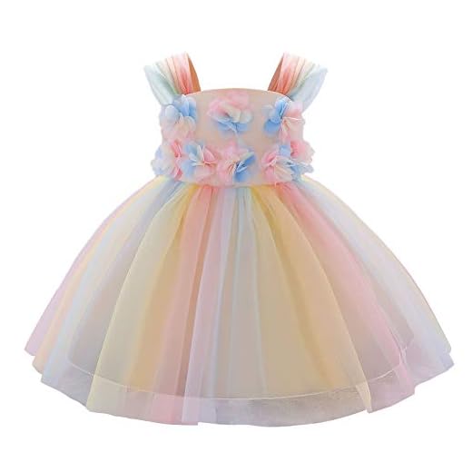 FYMNSI Baby flicka klänning småbarn elegant prinsessa tutu tyll a-linje rosett klänning för festspel födelsedagsfest bröllop formellt tillfälle