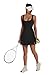 OFEEFAN Womens Athletic Dress Tennis Golf Bodycon Workout Active Skort Casual Graduation Concert Date Outfits Black L