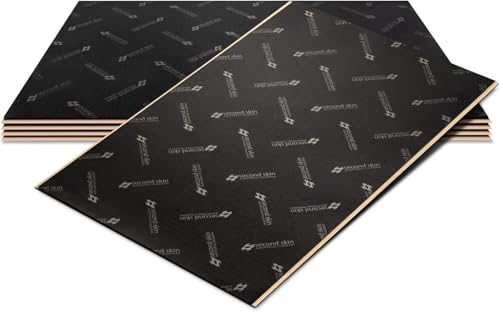 Second Skin Damplifier Premium Car Sound Deadening Material (1mm) – Butyl Rubber Auto Sound Deadener Mat (10 Sq Ft, 5 Sheets) – Made in The USA