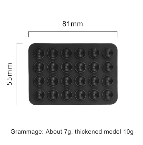 Image of skysia Suction Phone Case - Anti-Slip Silicone Sticky Mount Pad for Hands-Free Grip | Works on Mirror, Shower, Dashboard | Multipurpose Mobile Holder for Selfies & Videos Multicolor ((Pack-1) BLK)