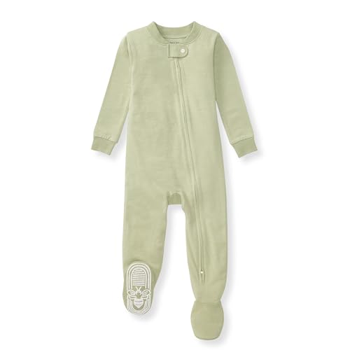 Image of Burt's Bees Baby unisex-baby Honeysoft Sleeper Pajamas, Zip Front Non-slip Footed Footie Pjs, Organic Cotton & Lyocell