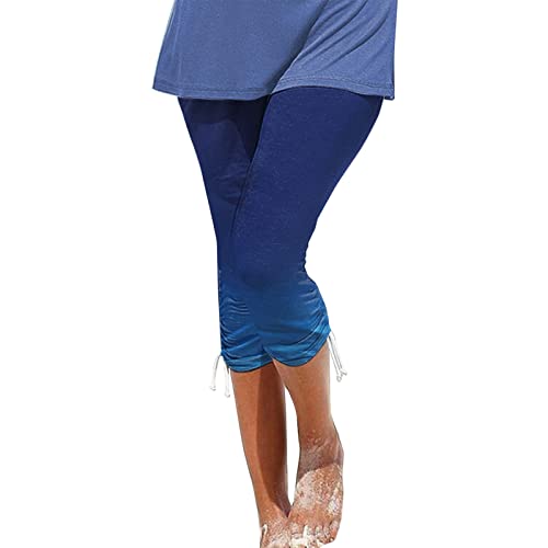 Capri Pants For Women Casual Summer Beach Pants Quick Dry Lightweight Pants Drawstring Crop Vacation Pants #TOP12