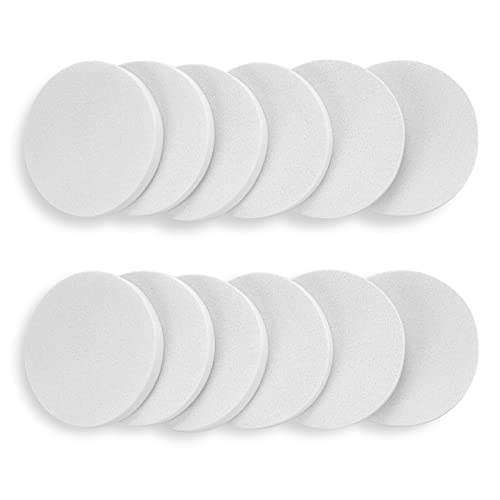 Molain Round Sponge Puff Set 12 Pieces 2.2 Inch White Facial Powder Puffs Foam Sponges Applicator For Liquid Foundation Makeup Cosmetic, Facial Cleanser