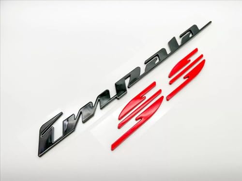Image of 2Pcs 94-96 Impala Ss Rear Quarter Panel Emblems 3D Letter Badge Car Decal Nameplate Replacement for SS (Black Red)