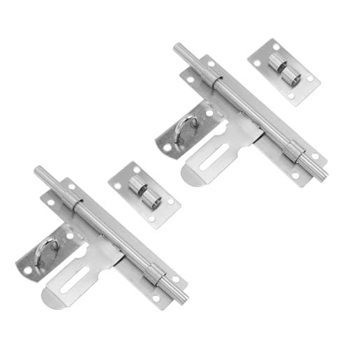HYTROVE 2個 ステンレス製スライドロック 堅牢なドアセキュリティラッチ 引き戸対応 滑らか操作で簡単施錠 住宅 浴室 書斎 フェンス用