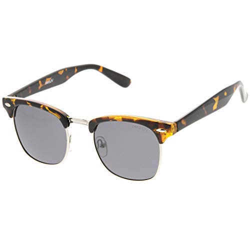 Polarized Lens Classic Half Frame Horn Rimmed Sunglasses 50Mm (2-Pack | Tt-Slvr/Smk & Blk-Gld/Smk Polarized) #TOP2