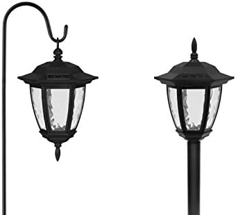 ezsolar Dual Use Classic Coach Light (Set of 2) Model #: CPM1a-R2- BK-2, Powered by SunPower Solar Panels, Pathway Lights, Outdoor Lighting, 1 AA Battery Included, 1 Year Warranty.