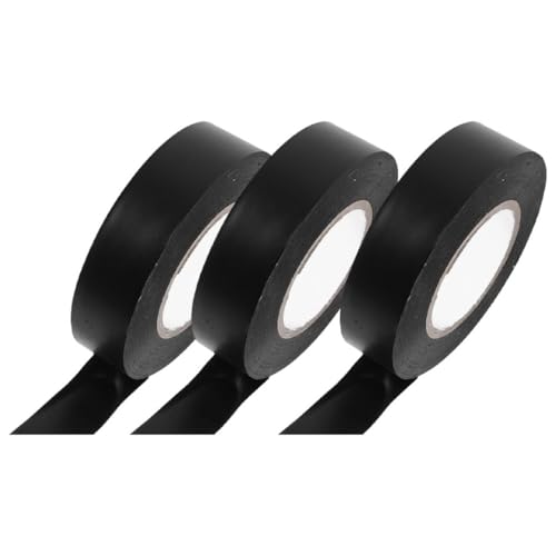 INOOMP Cinta Aislante Eléctrica Negra 15mm X 10m, Paquete 3 Rollos, Resistente al Calor, Cinta Adhesiva para Cableado y Protección Eléctrica en Interiores y Exteriores