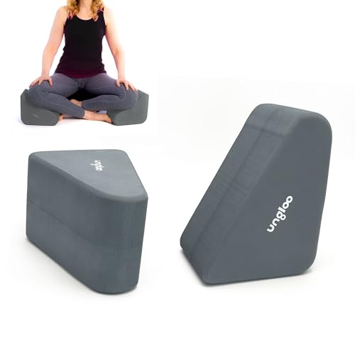 Supportive Yoga Blocks for Seated Meditation – Elevates Knees, Relieves Hip Pressure, and Supports Comfortable Posture (Gray, Medium)