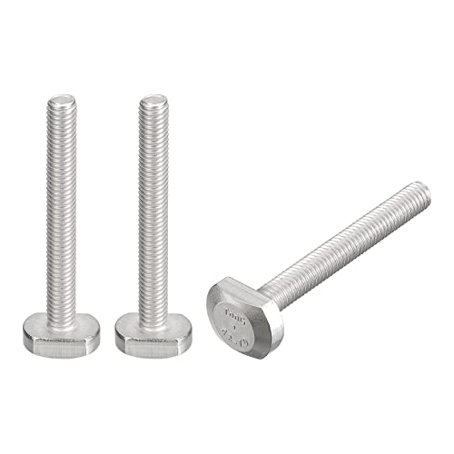 uxcell T-Slot Bolts, 3pcs M6x50mm T Slot Drop-in Stud Sliding Bolts 304 Stainless Steel T Shape Screws for T Track
