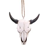 White Cow Skull Christmas Ornament, Holiday Décor, Outdoorsy Tree Decoration, 3.5 Inches