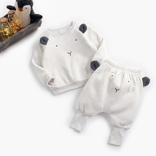 Infant Boys Girls Long Sleeve Cute Cartoon Animals Sweatshirt Blouse Tops Warm Trousers Toddler Suspenders Outfit3