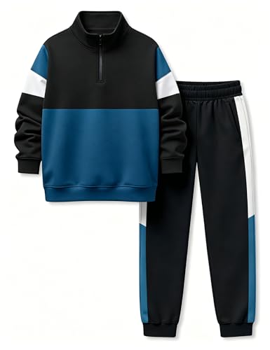Image of Toddler Boy Clothes Long Sleeve Hoodie Sweatsuits Tops and Pants 2Pcs Boys Fall Winter Outfits Set
