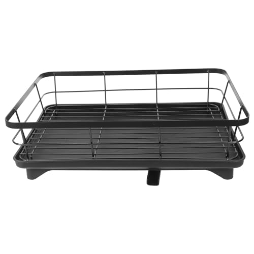 Organizador de platos vertical de hierro negro resistente para encimera 2
