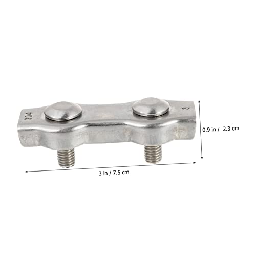 4 Pcs Braçadeira dupla de cabo de aço clipes de aço inoxidável clipes de cabo de aço acessórios de c