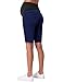 Hybrid & Company Women's Maternity Denim Shorts Over The Belly Comfy Skinny Bermuda Jeans BM2835CDS Navy XL