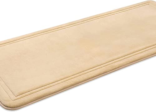 ITSOFT Memory Foam Bath Mat | Non-Slip, Quick Dry, Extra Absorbent, Ideal for Bathroom, Tub, Shower - 50x150 cm Beige