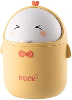 Greyoe Desk Bin, Mini Bin, Small Bin, Kitchen Bin Bedroom Bin Desktop Trash Can Small Desktop Trash Can Bathroom Trash Can Bathroom Kitchen Portable Cute Cartoon Style Trash Can (Yellow)