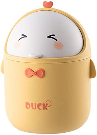 Greyoe Desk Bin, Mini Bin, Small Bin, Kitchen Bin Bedroom Bin Desktop Trash Can Small Desktop Trash Can Bathroom Trash Can Bathroom Kitchen Portable Cute Cartoon Style Trash Can (Yellow)