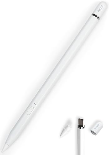 Aplfan Pencil 1st Gen (USB-C) for iPad 2018-2026: All-Aluminum Stylus Bluetooth Shortcuts Plug&Charge Tilt Sensitivity&Palm Rejection for iPad 6-11&Mini 5-7 Air 3-5/M2/M3 Pro 11-13(M4/M5)White