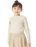 [ever closet] ロンティー キッズ 子供 女の子 長袖 Tシャツ [ ムーングレー 130 ] ガールズ メローネック リブトップス 通園 通学 普段着 子供服 キッズ服 エバークローゼット