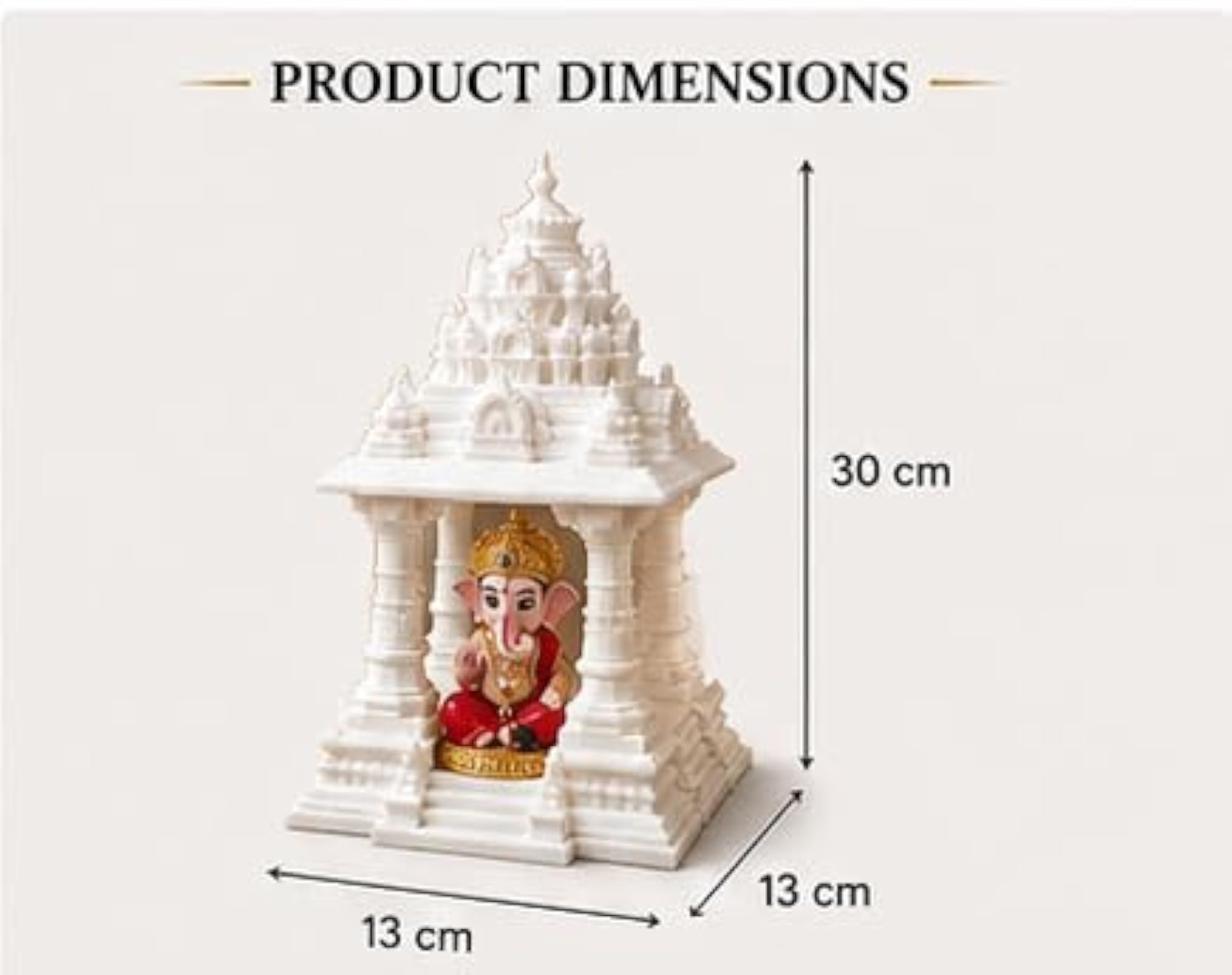 Mini Temple with Krishna Ji Idol, White, 3D Printed