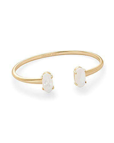 Kendra Scott Edie Cuff Bracelet For Women, 14K Gold-Plated, Ivory Mother Of Pearl #TOP28