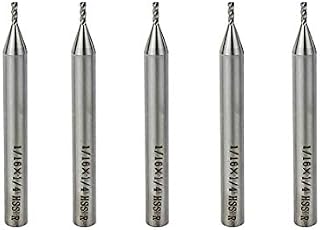 Rannb End Mill Cutter 1/16" Cutting Dia 1/4" Shank Dia End Mill Drill