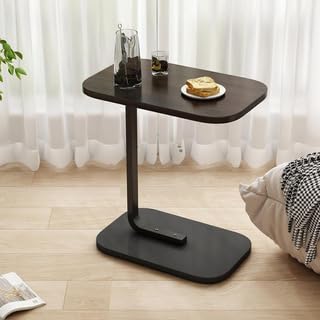 IFMDA Sofa Side Table, Light Luxury And High-End Small Coffee Table, Side Cabinet, Mobile Bedside Bedside Shelf, Mini Balcony Small Table Brown