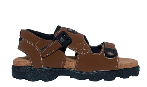 Image of Men's Suede Sports Sandals | Adjustable Strap Design | Lightweight Airmix Sole | Comfortable Sandals | Anti-Slip Casual Footwear | Tan1-7